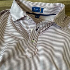 Stitch Men's Pink Striped Polo Shirt